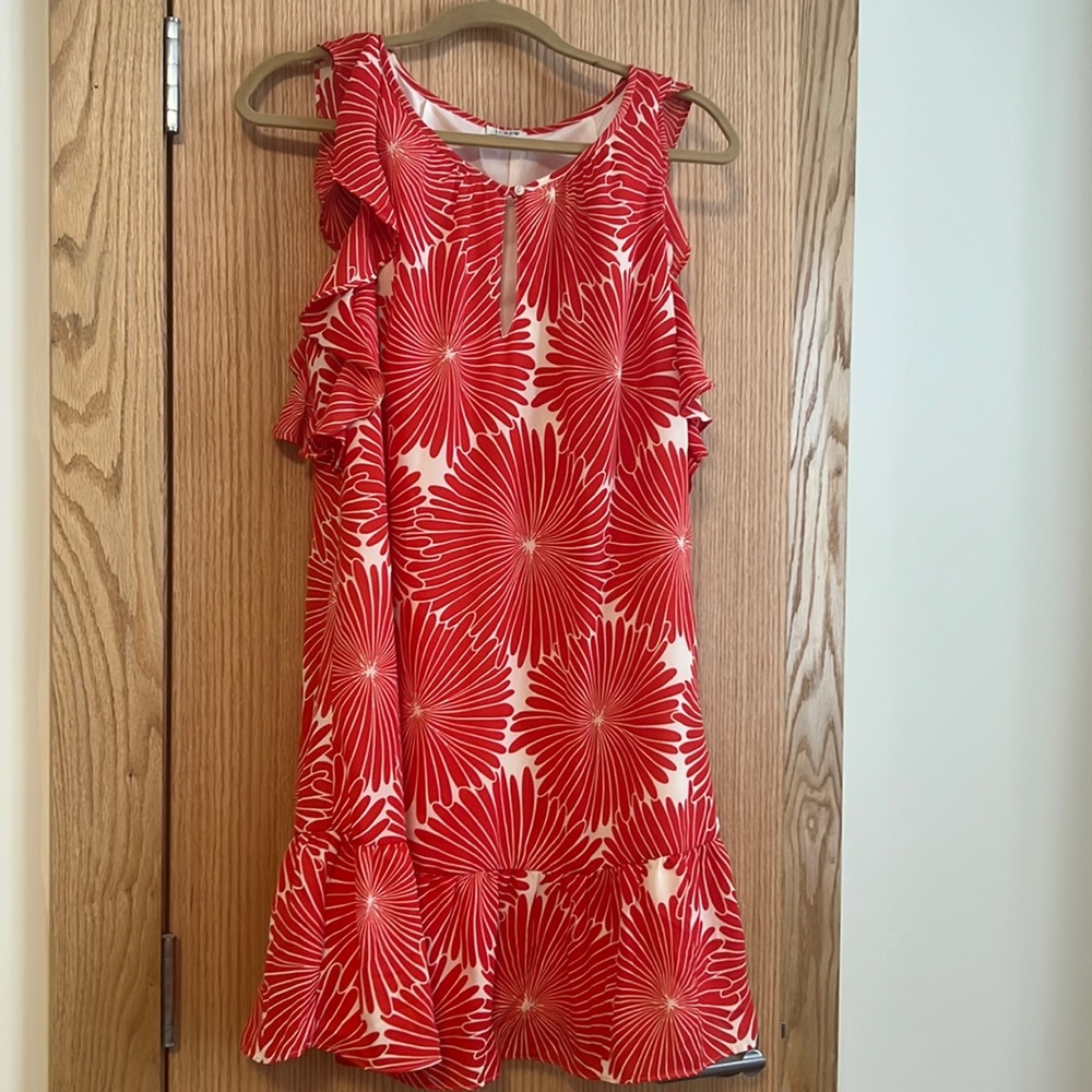 J. Crew red and white sleeveless dress. Great for Fourth of July!